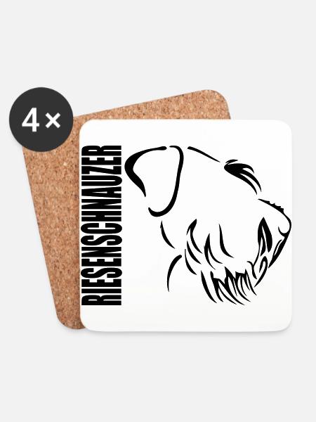 RIESENSCHNAUZER PROFIL - Untersetzer (4er-Set) - Weiß