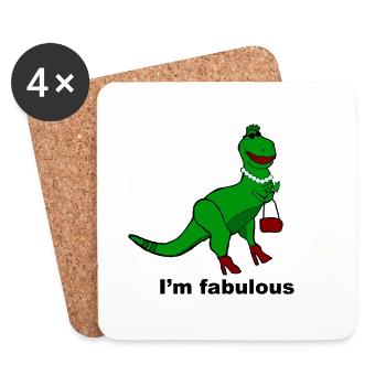 Dinosaur fabuleux - Dessous de verre (lot de 4) - blanc - Devant