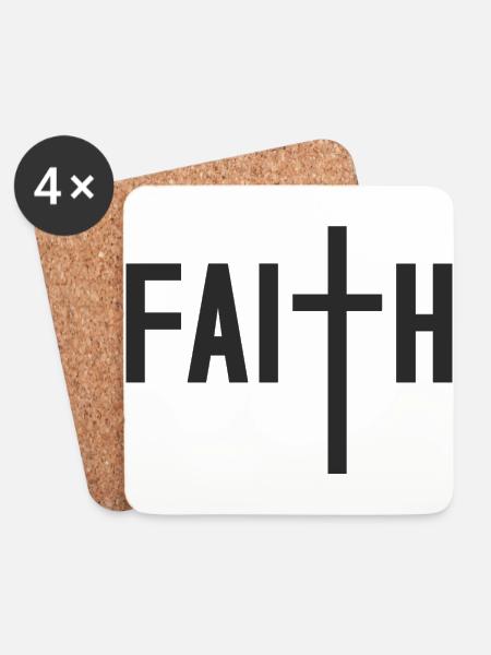 Faith - Untersetzer (4er-Set) - Weiß