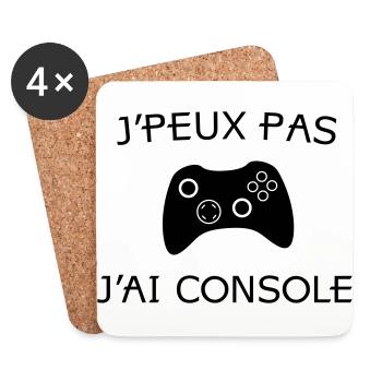 j'peux pas j'ai console - Dessous de verre (lot de 4) - blanc - Devant