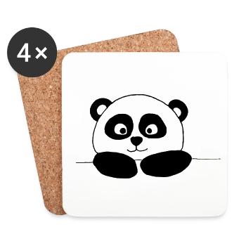 PANDA - Dessous de verre (lot de 4) - blanc - Devant