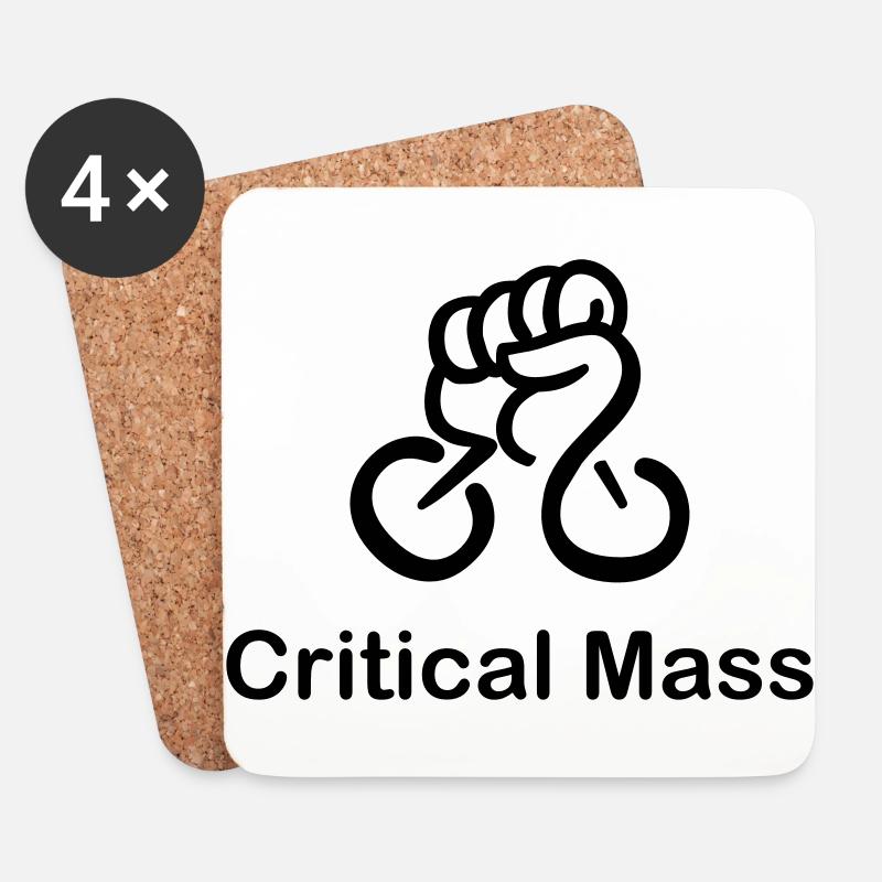 Critical Mass organisierter Radfahrer Zufall - Untersetzer (4er-Set) - Weiß