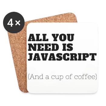 All you need is JavaScript - Coasters (set of 4) - white - Front