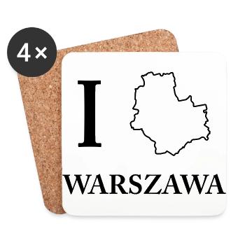 I love Warszawa Warschau ich liebe Shirt - Untersetzer (4er-Set) - Weiß - Vorne