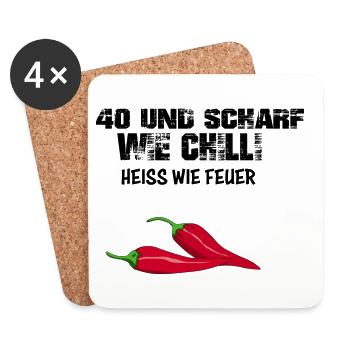 40 Geburtstag - Untersetzer (4er-Set) - Weiß - Vorne