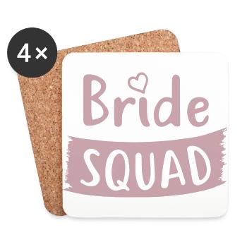 Bachelorette Party - BRIDE SQUAD - Coasters (set of 4) - white - Front