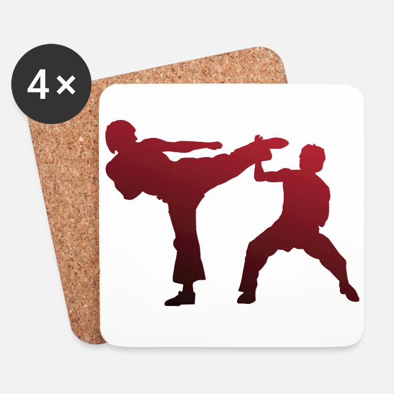 Karate - Untersetzer (4er-Set) - Weiß