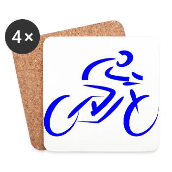 bicycle mountain bike cyclist mountainbike fahrrad - Untersetzer (4er-Set) - Weiß - Vorne
