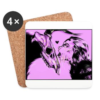 Melting Kiss - Coasters (set of 4) - white - Front