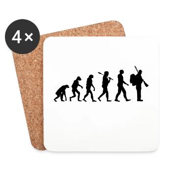 T-shirt Hunter · Evolution · chasse · chasse · cerf - Dessous de verre (lot de 4) - blanc - Devant