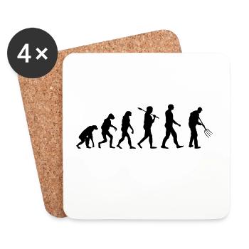 Landwirt Mistgabel Evolution - Untersetzer (4er-Set) - Weiß - Vorne