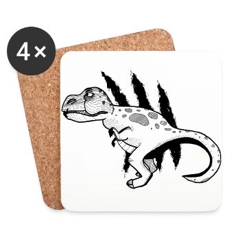 T-Rex - Coasters (set of 4) - white - Front