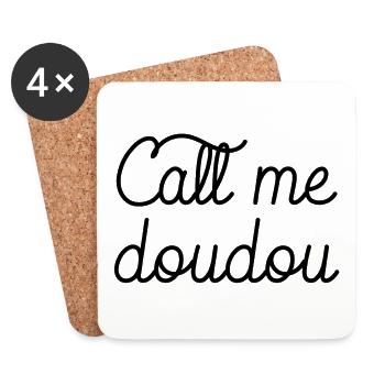 call me doudou humour humoristique - Dessous de verre (lot de 4) - blanc - Devant