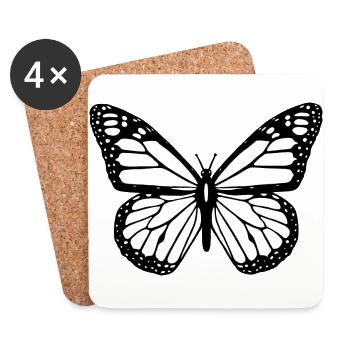 Butterfly nature insect beauty - Coasters (set of 4) - white - Front