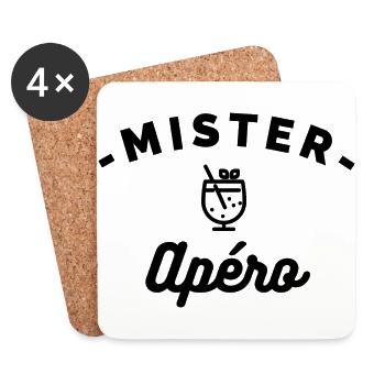 MISTER Apéro - Dessous de verre (lot de 4) - blanc - Devant