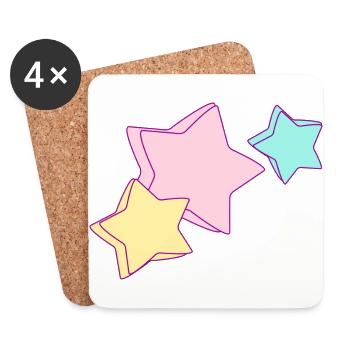 Sterne - Stars - Himmel - Himmelkörper - Untersetzer (4er-Set) - Weiß - Vorne