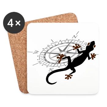 Gecko - Untersetzer (4er-Set) - Weiß - Vorne
