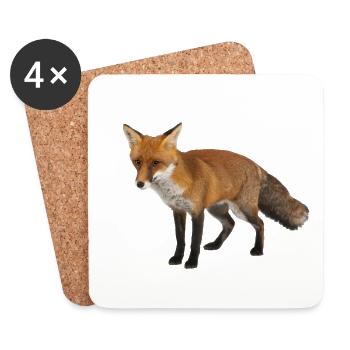Renard - Dessous de verre (lot de 4) - blanc - Devant