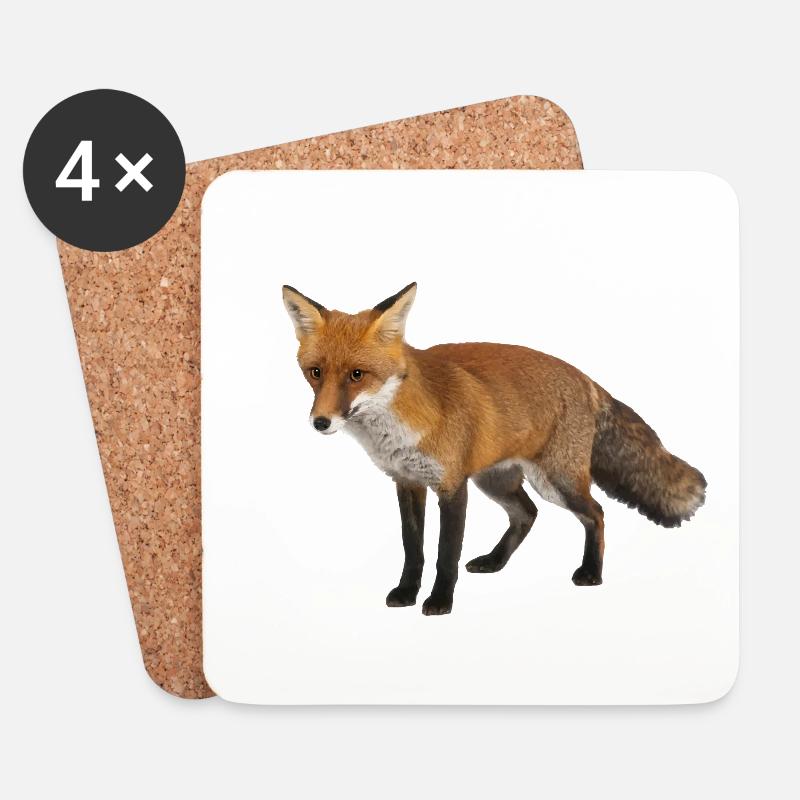 Fox - Coasters (set of 4) - white