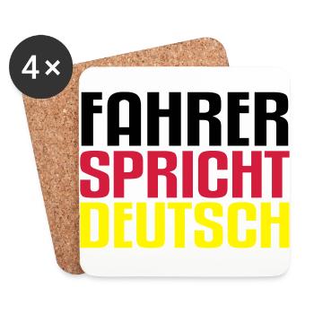 fahrer spricht deustch - Untersetzer (4er-Set) - Weiß - Vorne