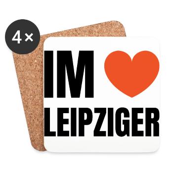Im herzen Leipziger | Leipzig | I love - Untersetzer (4er-Set) - Weiß - Vorne