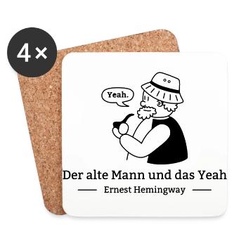 Der Alte Mann und das Yeah - Untersetzer (4er-Set) - Weiß - Vorne