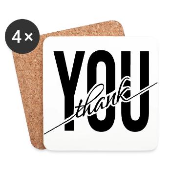 Thank You Danke Dankeschön Geschenk - Untersetzer (4er-Set) - Weiß - Vorne