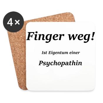 Finger weg ! - Untersetzer (4er-Set) - Weiß - Vorne