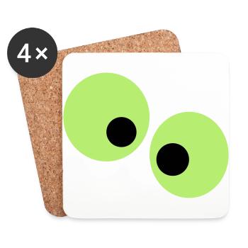 Lustige Augen - Untersetzer (4er-Set) - Weiß - Vorne
