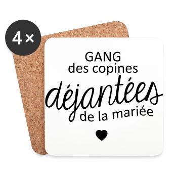 Gang des copines de la mariée - Dessous de verre (lot de 4) - blanc - Devant