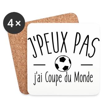 Je peux pas j'ai coupe du monde - Dessous de verre (lot de 4) - blanc - Devant