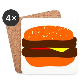 Burger! Burger! Burger! Burger! Burger! délicieux - Dessous de verre (lot de 4) - blanc - Devant