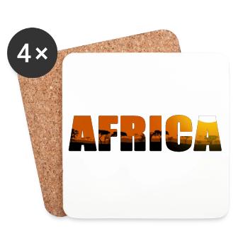 Africa Landscape Lettering - Untersetzer (4er-Set) - Weiß - Vorne
