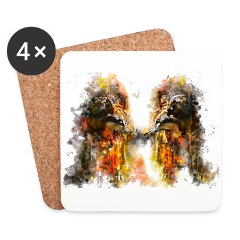 gxp woelfe hassen montag splatter watercolor - Untersetzer (4er-Set) - Weiß - Vorne