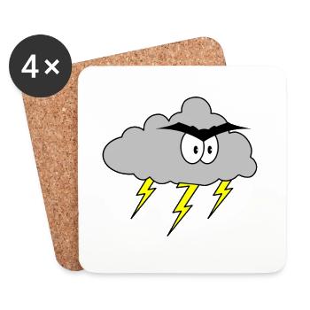 Angry cloud - Coasters (set of 4) - white - Front