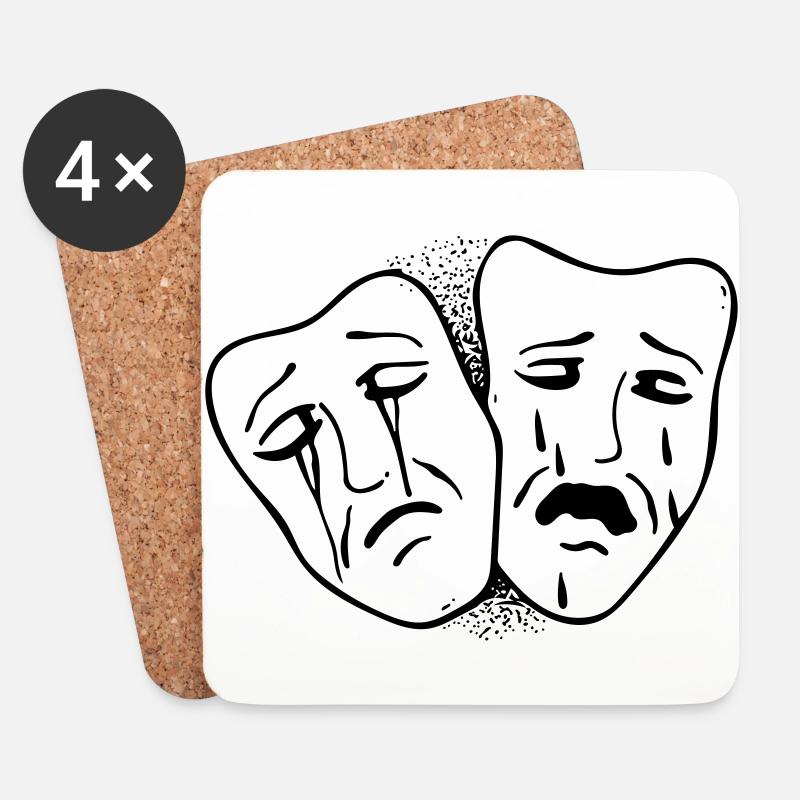 Trauer hinter Masken - Untersetzer (4er-Set) - Weiß