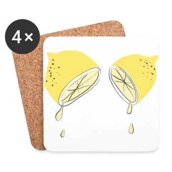 Si la vie te donne des citrons... - Dessous de verre (lot de 4) - blanc - Devant