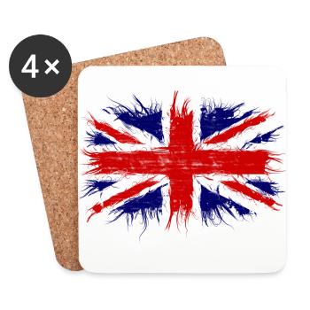 Großbritannien Flagge, Englandfahne, great britain - Untersetzer (4er-Set) - Weiß - Vorne