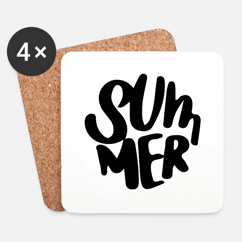 Summer Sommer - Untersetzer (4er-Set) - Weiß