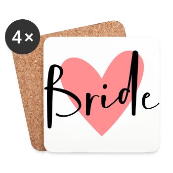 Bride pink heart hen party - Coasters (set of 4) - white - Front