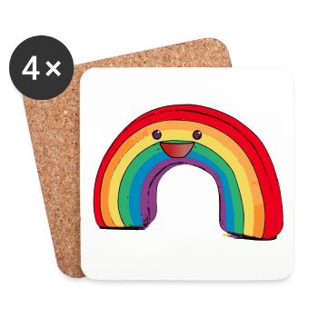 Rainbow - Untersetzer (4er-Set) - Weiß - Vorne