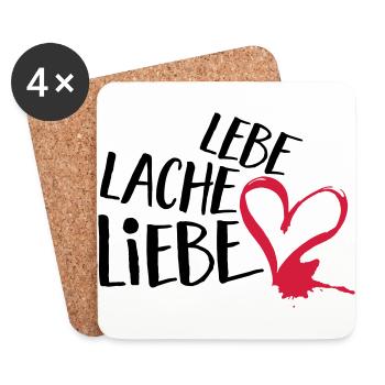 Vive l’amour de la | Saint-Valentin cadeau - Dessous de verre (lot de 4) - blanc - Devant