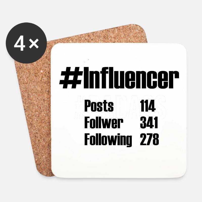 Influencer - Untersetzer (4er-Set) - Weiß