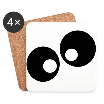 yeux - Dessous de verre (lot de 4) - blanc - Devant
