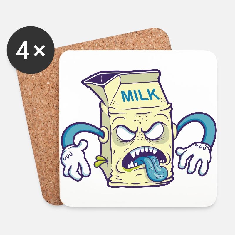 Milch schlecht - Untersetzer (4er-Set) - Weiß