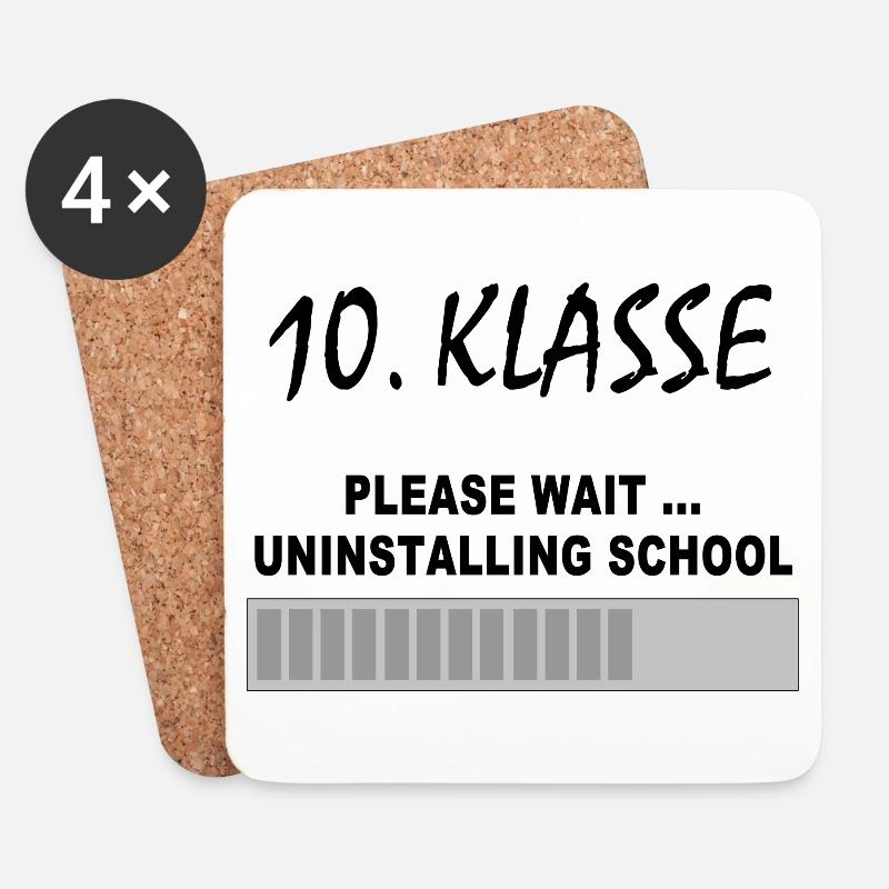10. Klasse Abschluss Schule Lustiges Geschenk - Untersetzer (4er-Set) - Weiß