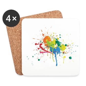 Gradient blob color splash color gift - Coasters (set of 4) - white - Front