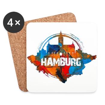 Hamburg Color - Coasters (set of 4) - white - Front