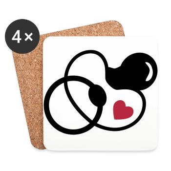baby - pacifier - Coasters (set of 4) - white - Front