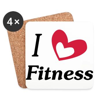i love fitness - Coasters (set of 4) - white - Front